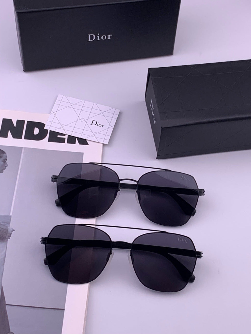 Dior Oversized Orange Lens Sunglasses for Men & Women - 358174 - detail image 6