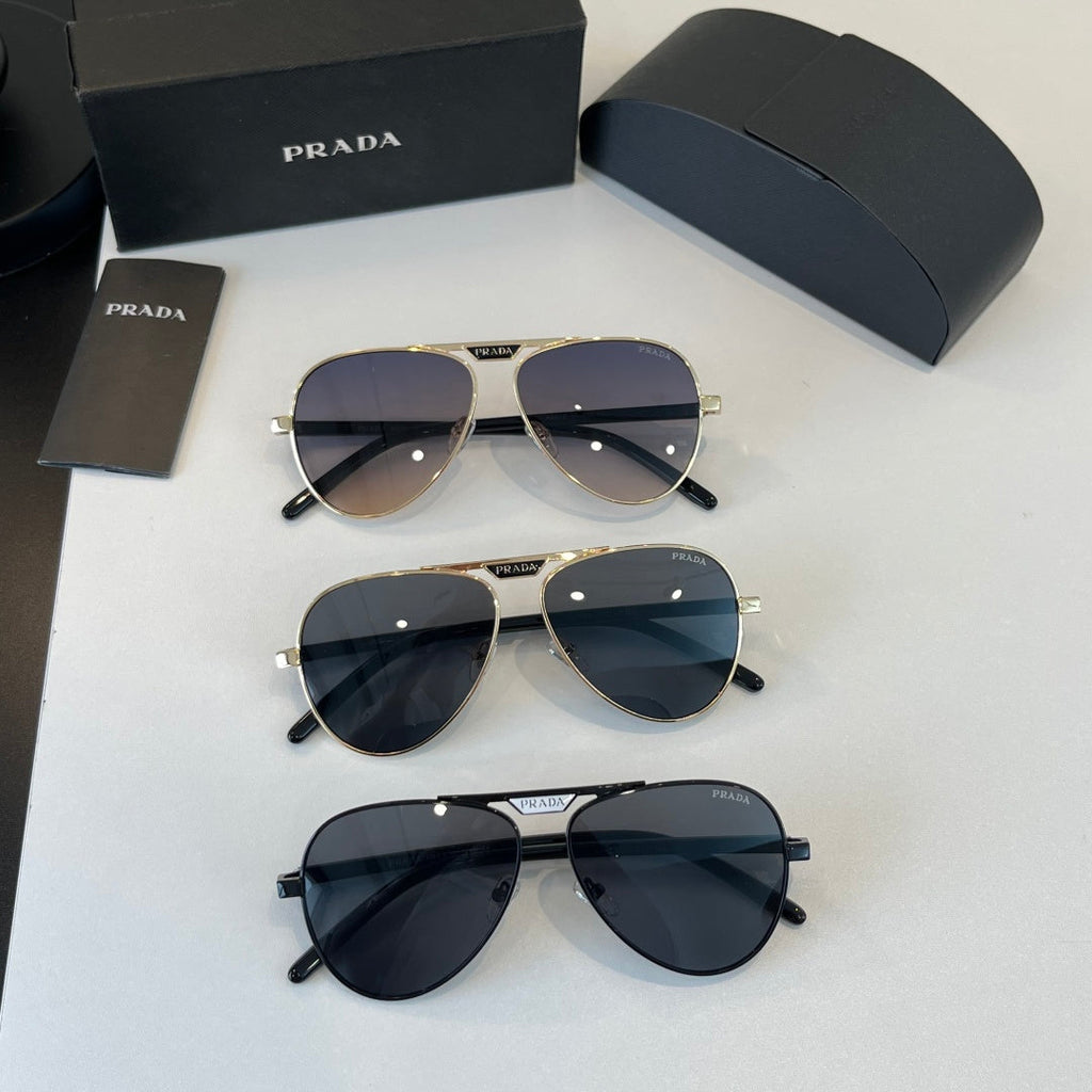 Prada Metal Aviator Black Lens Sunglasses for Men & Women - 415734 - detail image 11