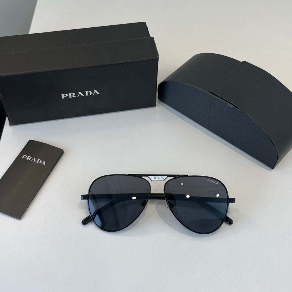 Prada Metal Aviator Black Lens Sunglasses for Men & Women - 415734 - detail image 4