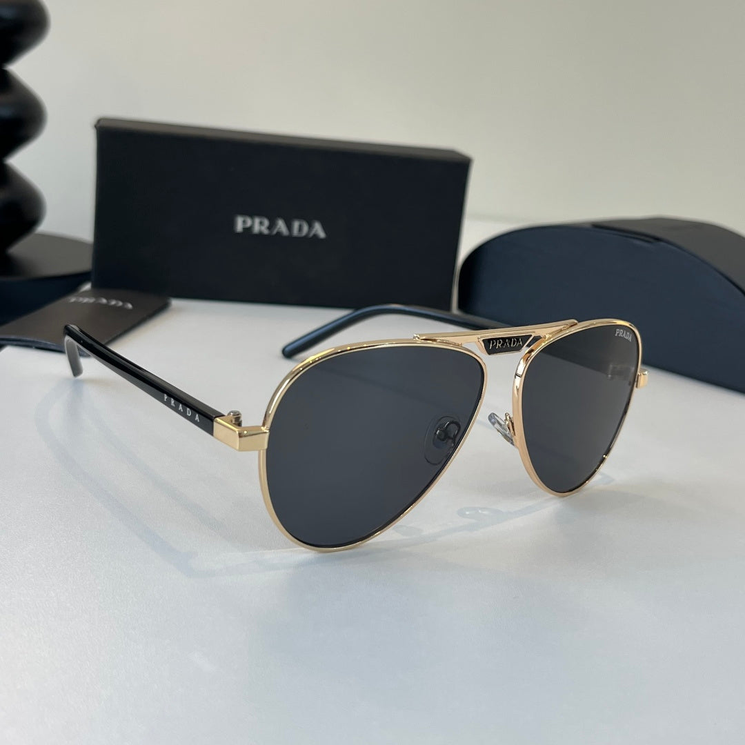 Prada Metal Aviator Silver Lens Sunglasses for Men & Women - 465652