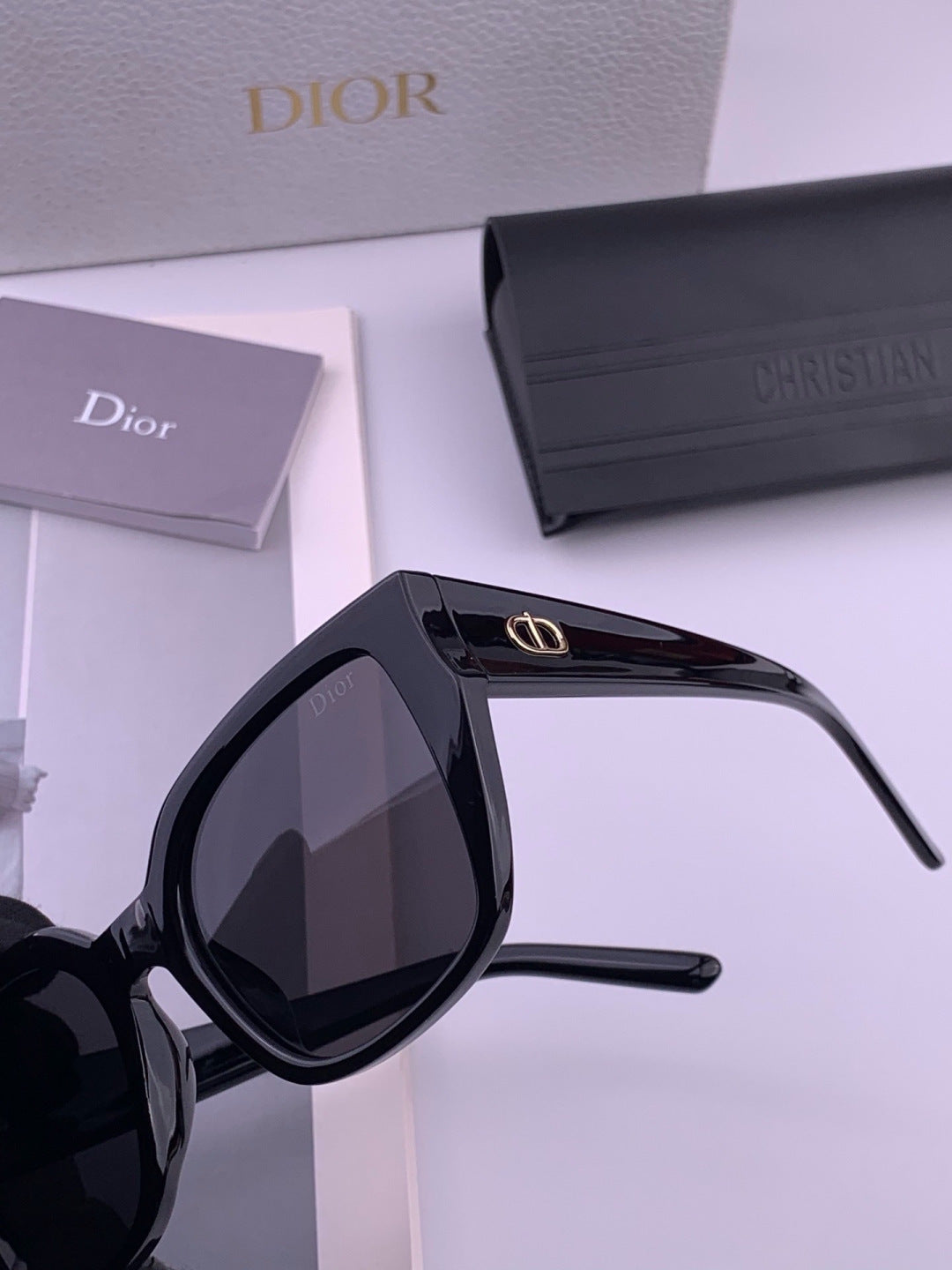 Dior CD6820 Polarized Square Black Lens Sunglasses for Women - 358170 - detail image 3