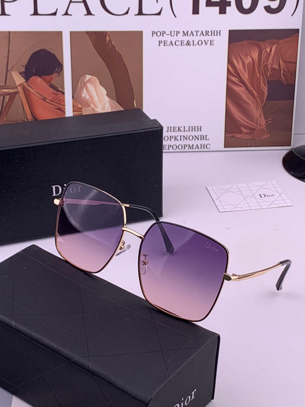 Dior D5813 Polarized Square Black Lens Sunglasses for Men & Women - 358206 - detail image 2