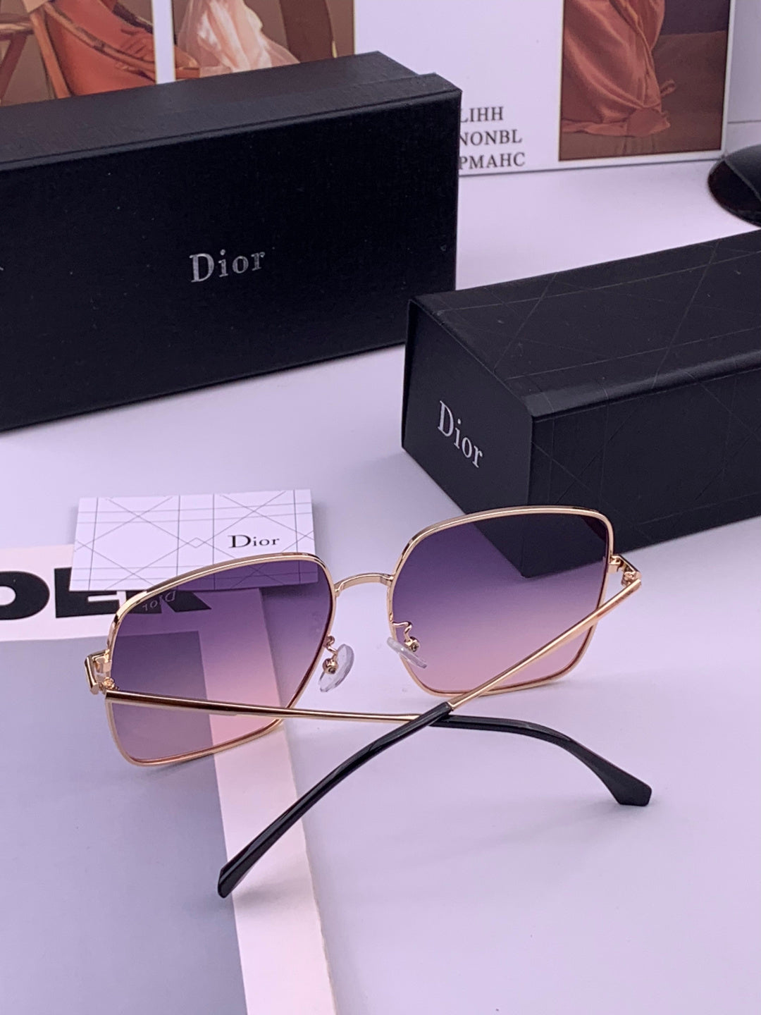 Dior D5813 Polarized Square Black Lens Sunglasses for Men & Women - 358206 - detail image 6