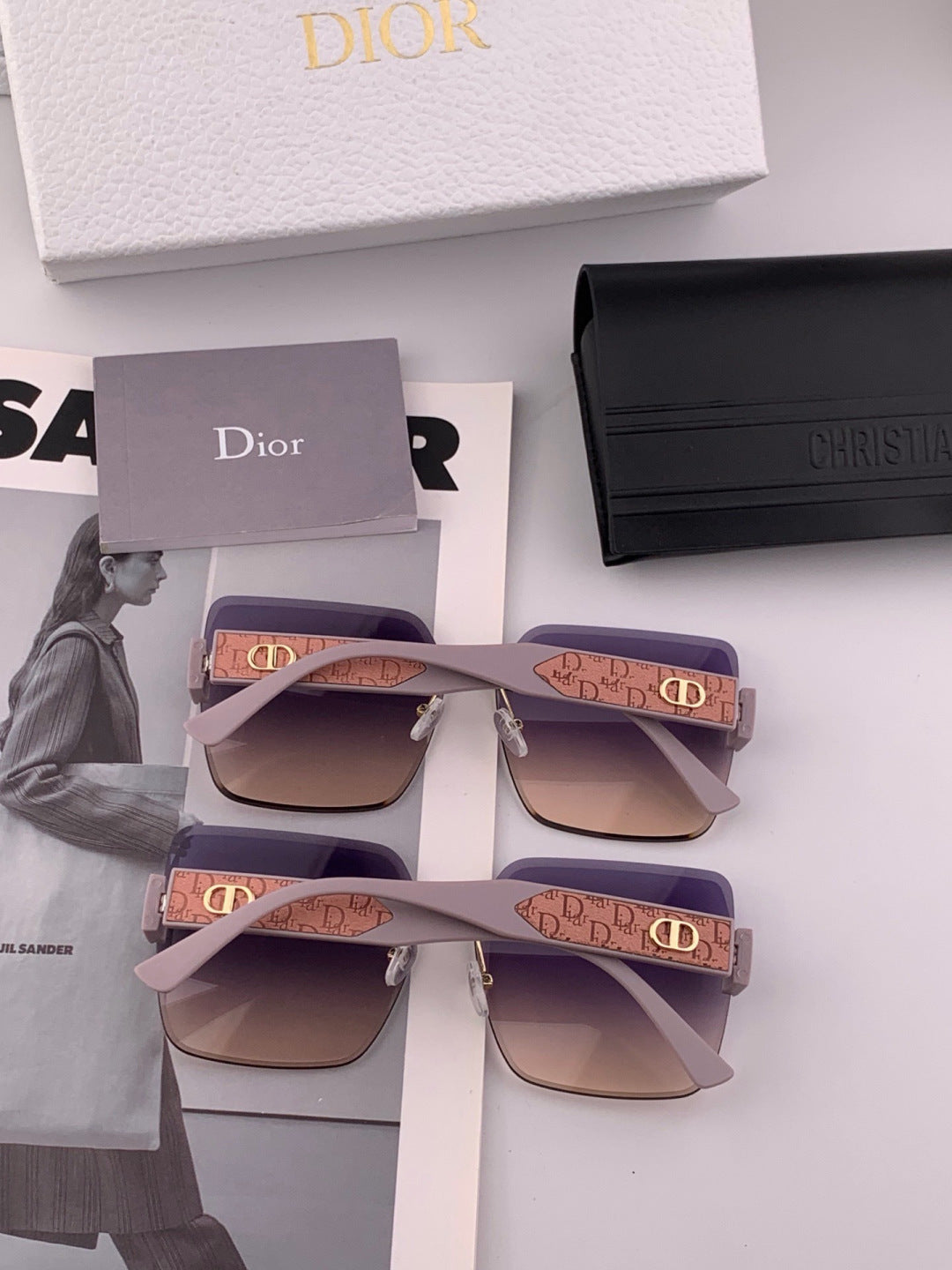 Dior D3235 Square Red Lens Sunglasses for Men & Women - 358241 - detail image 5