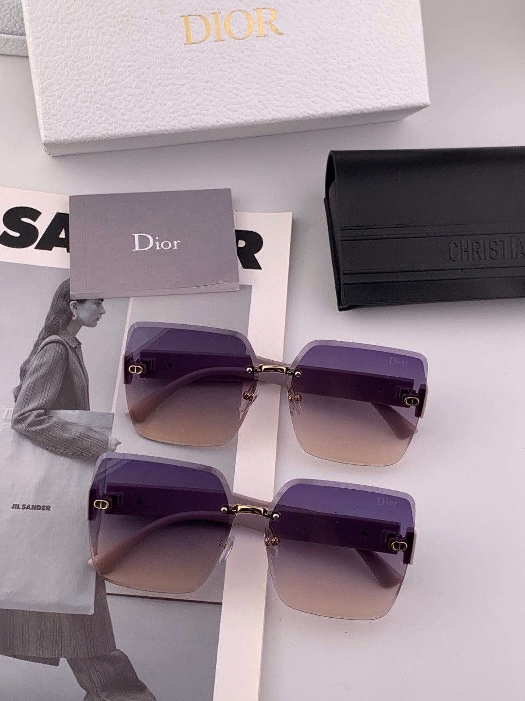 Dior D3235 Square Red Lens Sunglasses for Men & Women - 358241 - detail image 6