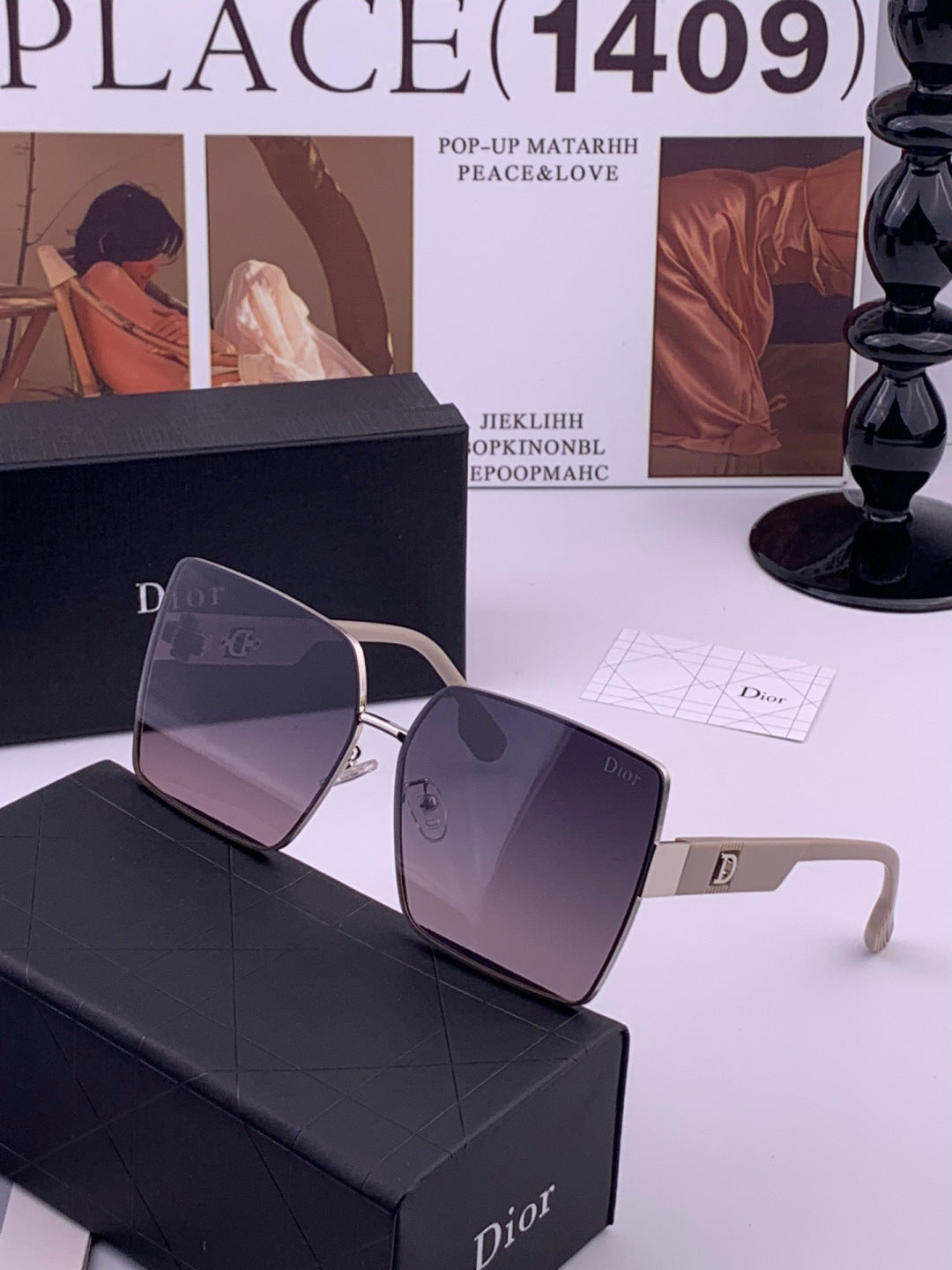 Dior CD1190 Square Brown Lens Sunglasses for Women - 358238 - detail image 2