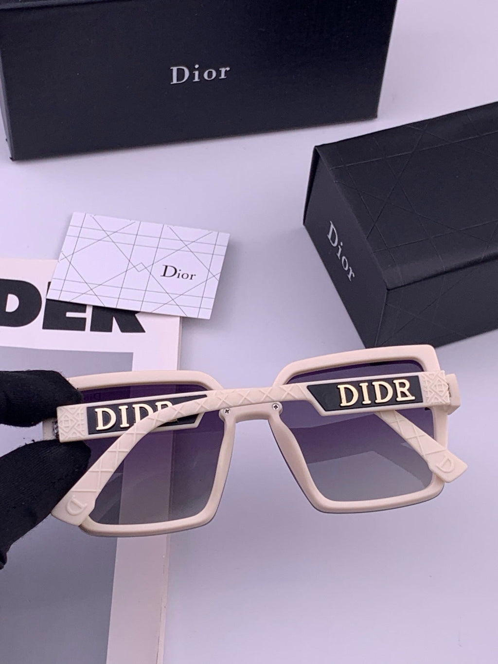 Dior CD2590 Polarized Square Black Lens Sunglasses for Women - 358227 - detail image 3
