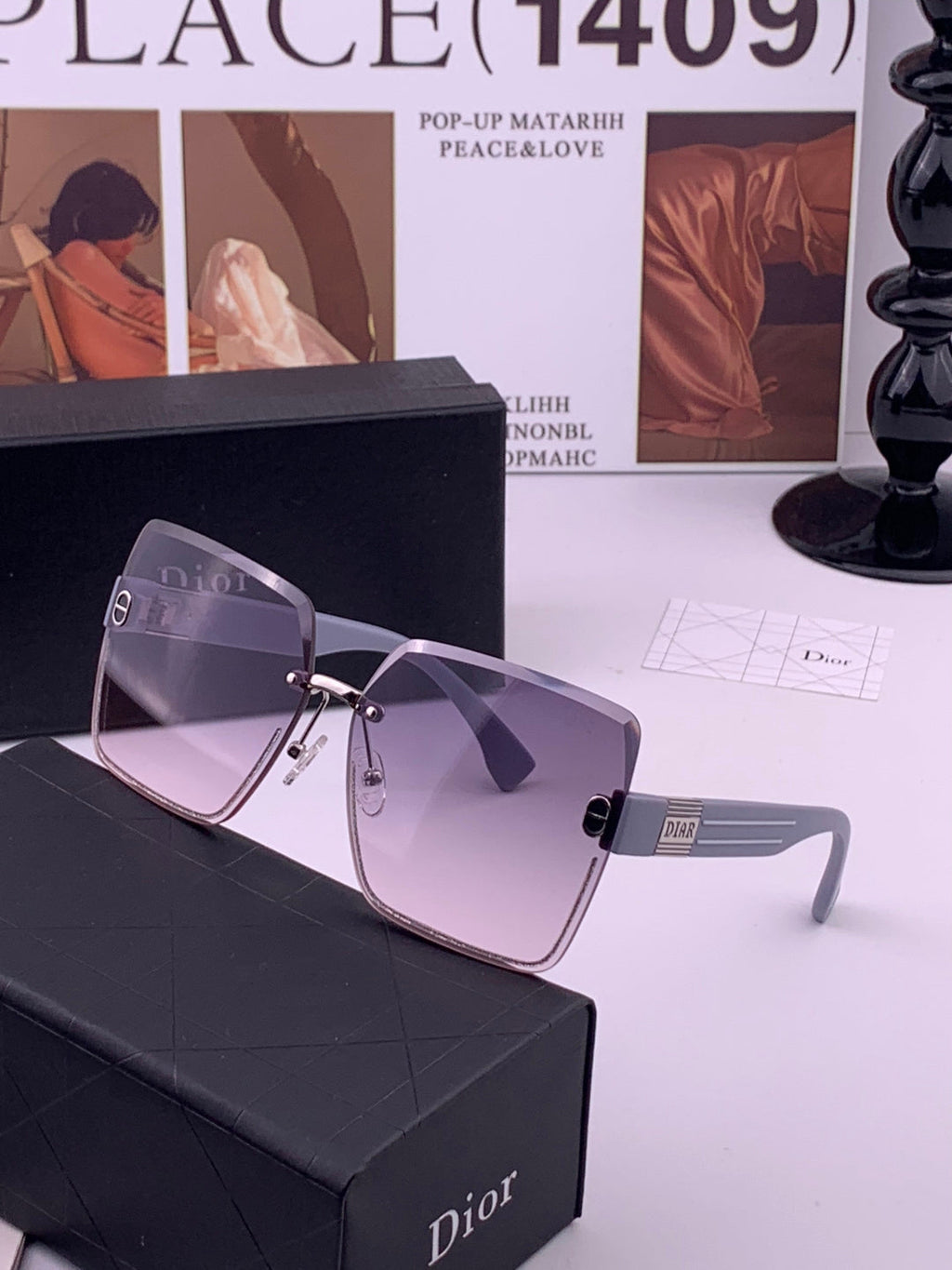 Dior D7771 Square Gold Lens Sunglasses for Men & Women - 358230 - detail image 2