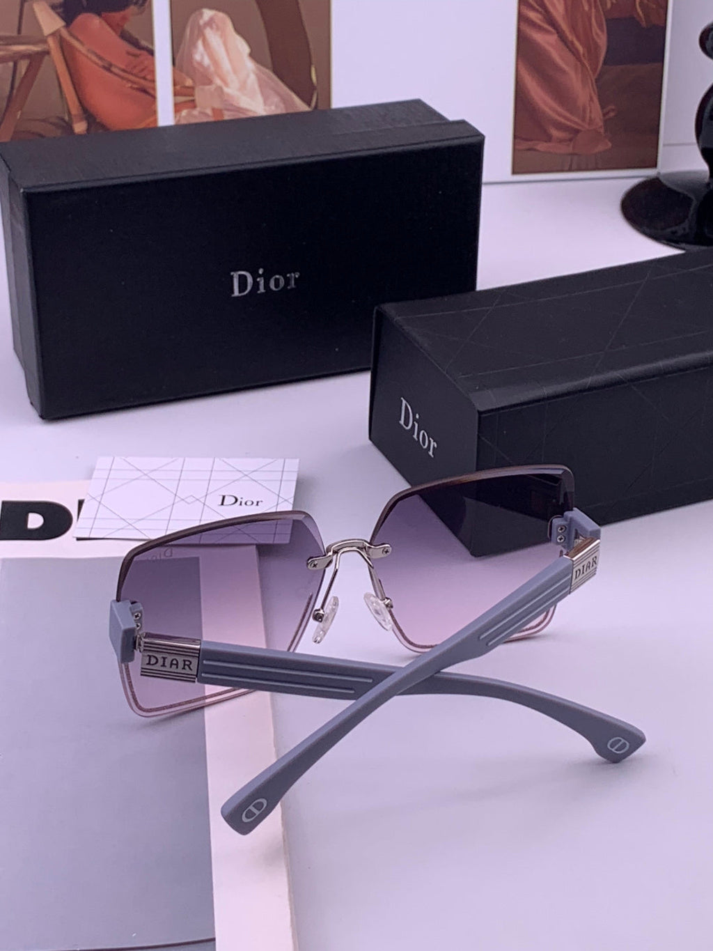 Dior D7771 Square Gold Lens Sunglasses for Men & Women - 358230 - detail image 7