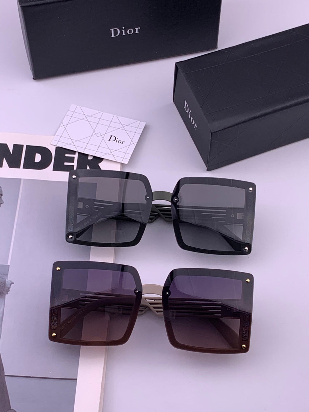 Dior D1297 Polarized Square Gold Lens Sunglasses for Men & Women - 358232 - detail image 8