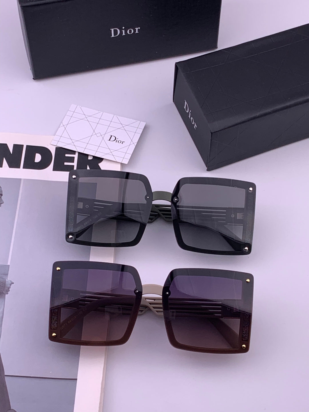 Dior D1297 Polarized Square Gold Lens Sunglasses for Men & Women - 358232 - detail image 8