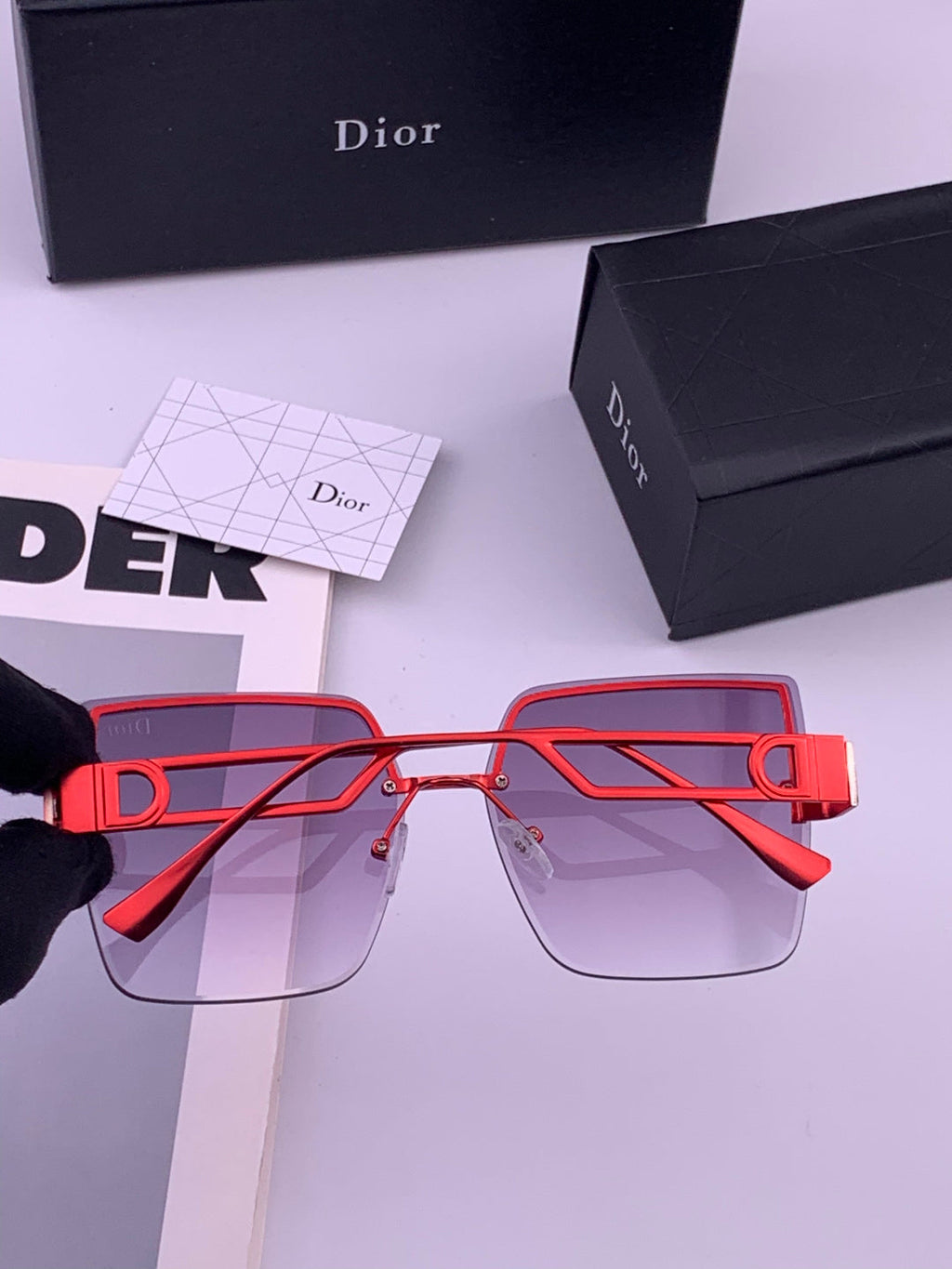 Dior D9681 Square Gold Lens Sunglasses for Men & Women - 358234 - detail image 5