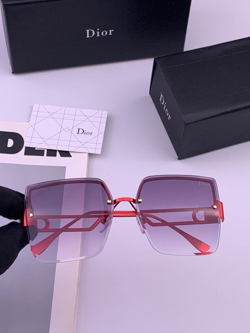 Dior D9681 Square Gold Lens Sunglasses for Men & Women - 358234