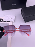 Dior D9681 Square Gold Lens Sunglasses for Men & Women - 358234
