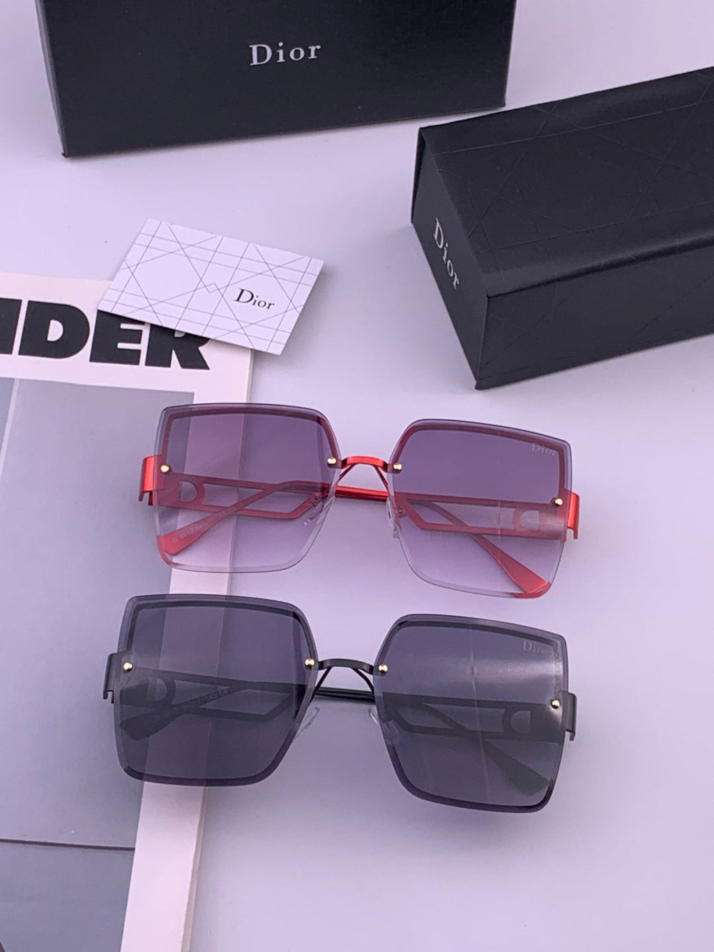 Dior D9681 Square Gold Lens Sunglasses for Men & Women - 358235 - detail image 7