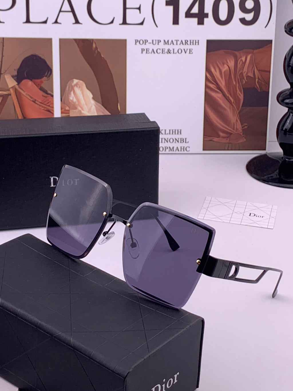Dior D9681 Square Gold Lens Sunglasses for Men & Women - 358235 - detail image 3