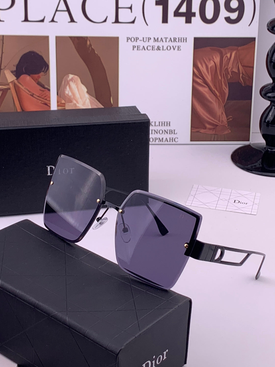 Dior D9681 Square Gold Lens Sunglasses for Men & Women - 358235 - detail image 3