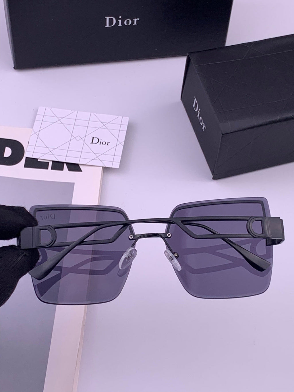 Dior D9681 Square Gold Lens Sunglasses for Men & Women - 358235 - detail image 2