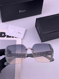 Dior CD5296 Square Gold Lens Sunglasses for Women - 371899