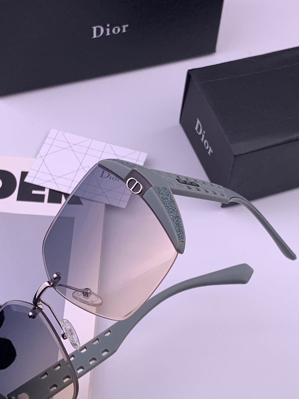Dior CD5296 Square Gold Lens Sunglasses for Women - 371899 - detail image 3