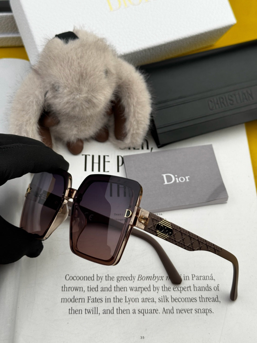 Dior CD6251 Polarized Square Black Lens Sunglasses for Women - 371896 - detail image 6