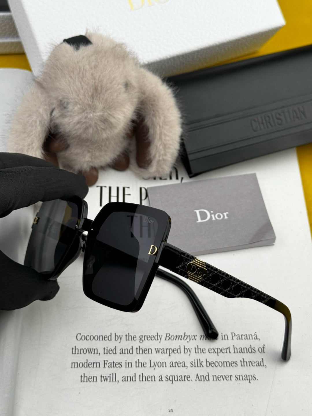 Dior CD6251 Polarized Square Black Lens Sunglasses for Women - 371896 - detail image 5