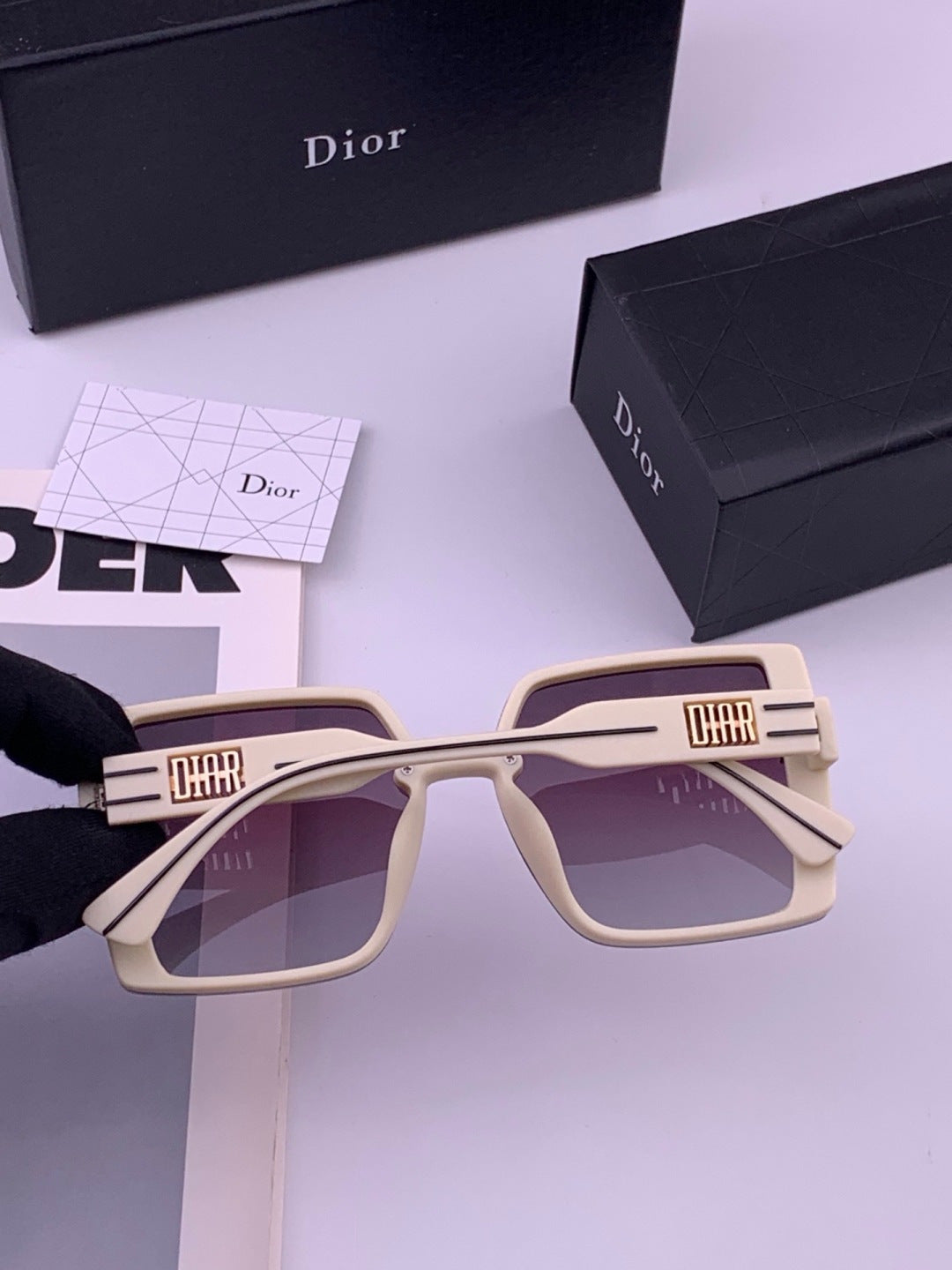 Dior D5290 Polarized Square Black Lens Sunglasses for Men & Women - 371897 - detail image 7
