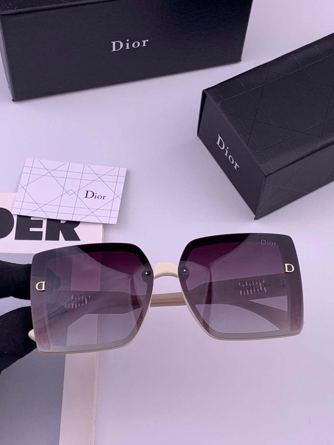 Dior D5290 Polarized Square Black Lens Sunglasses for Men & Women - 371897