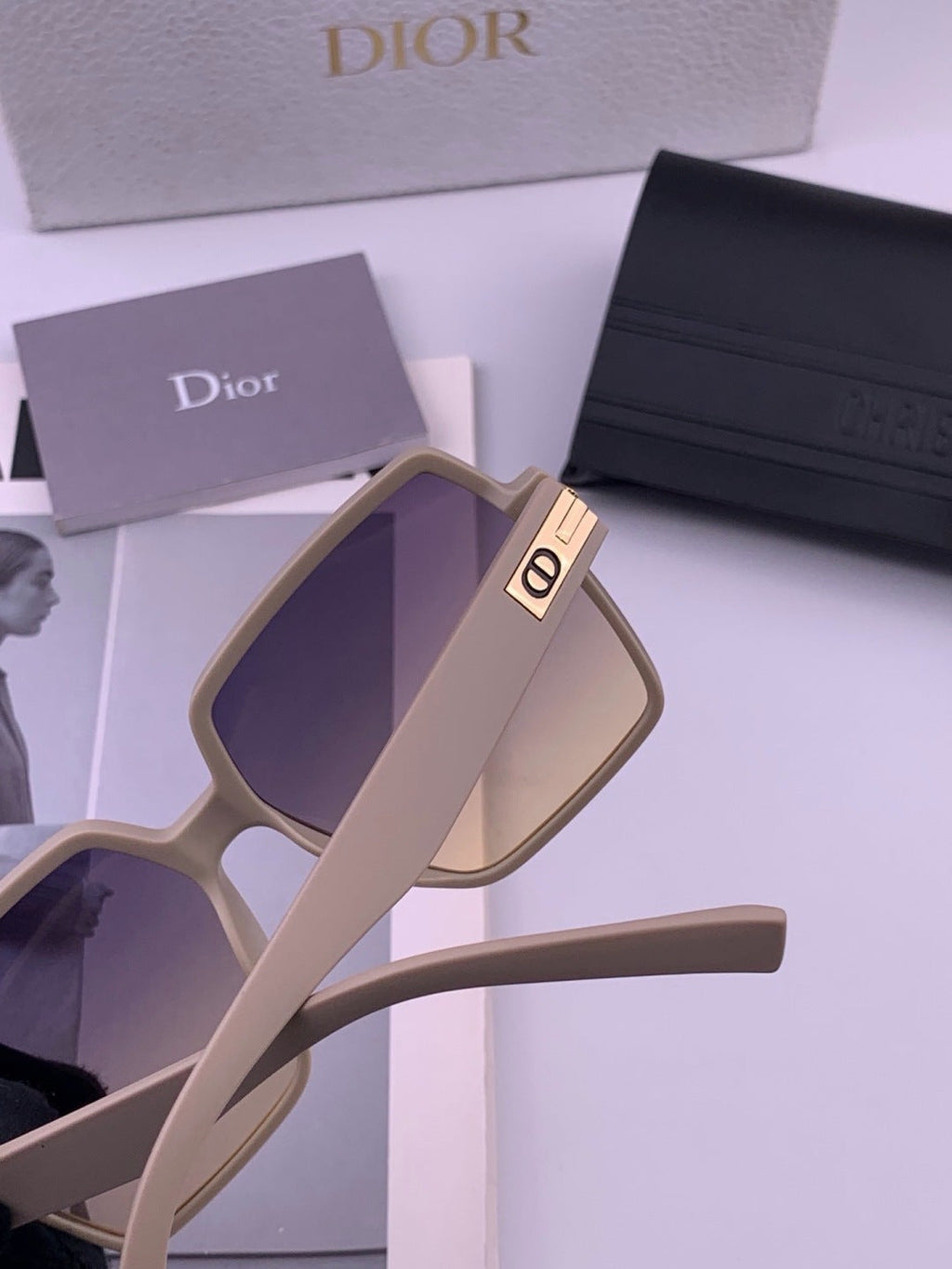 Dior CD4780 Polarized Square Purple Lens Sunglasses for Women - 371919 - detail image 3