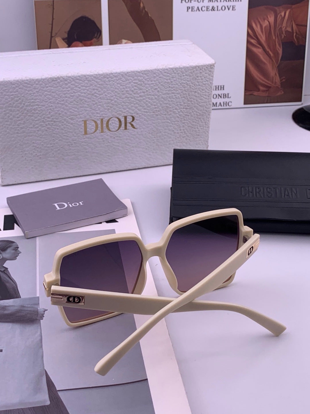 Dior CD4780 Polarized Square Black Lens Sunglasses for Women - 371921 - detail image 5