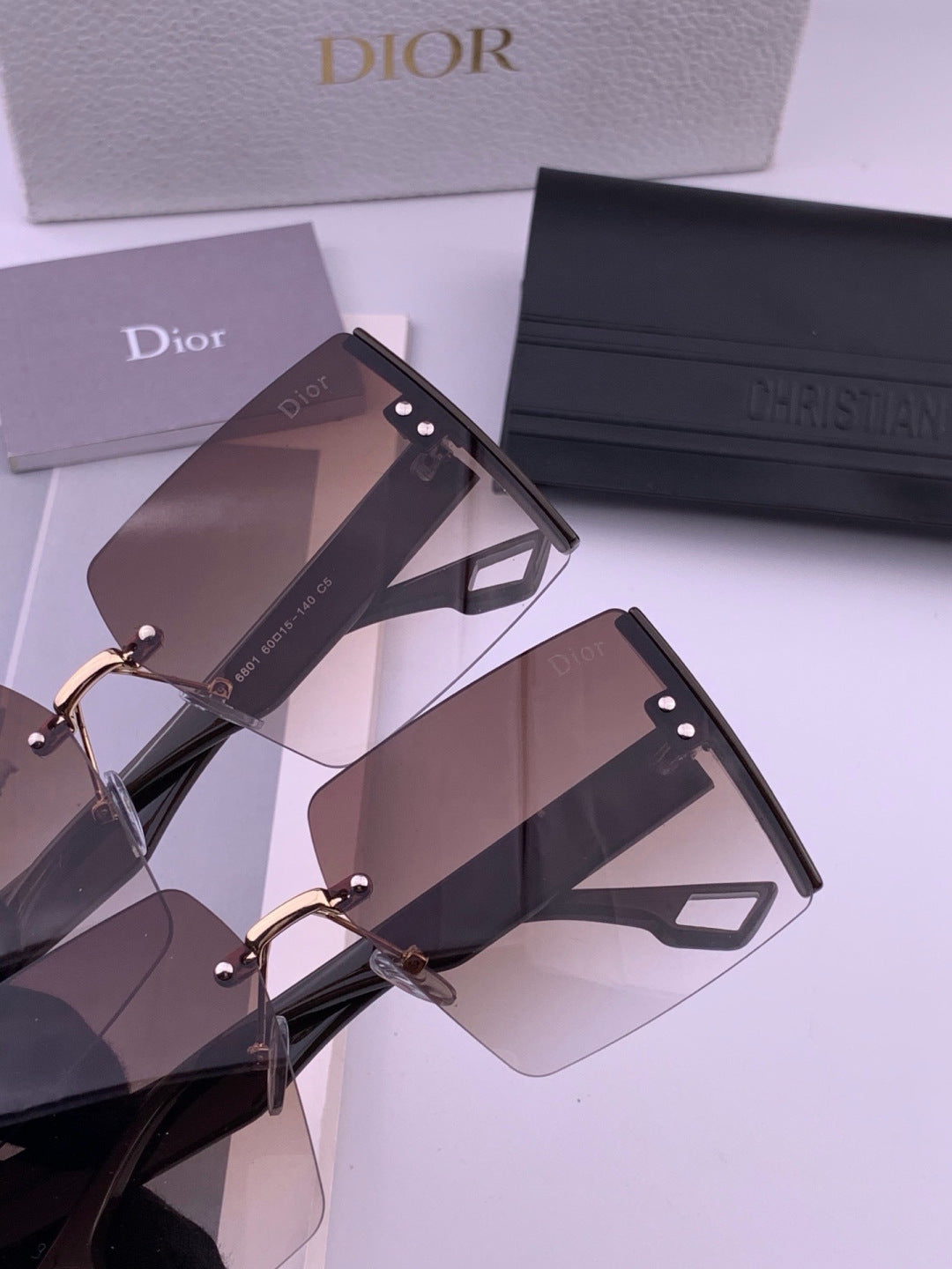 Dior CD2233 Lightweight Metal Rimless Gold Lens Sunglasses for Women - 371923 - detail image 6