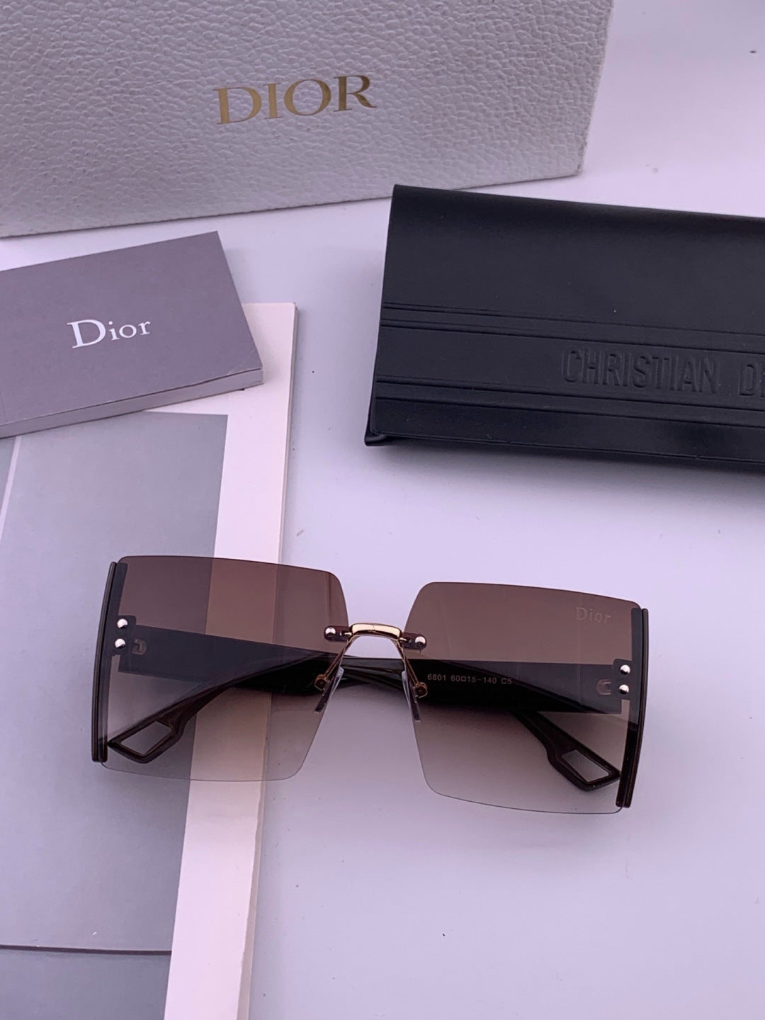 Dior CD2233 Lightweight Metal Rimless Gold Lens Sunglasses for Women - 371923 - detail image 7