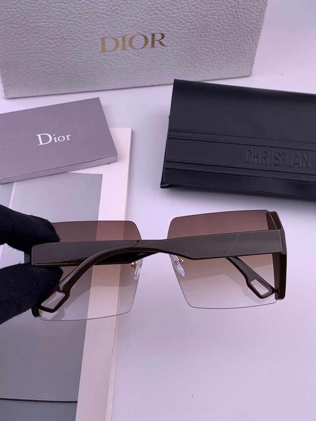 Dior CD2233 Lightweight Metal Rimless Gold Lens Sunglasses for Women - 371923 - detail image 4
