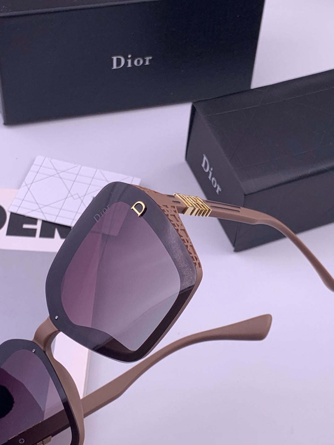 Dior CD3290 Polarized Square Gold Lens Sunglasses for Women - 371916 - detail image 2