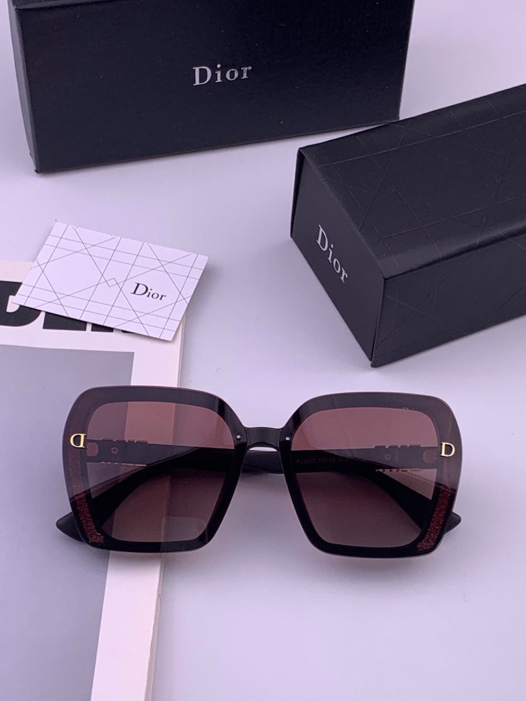 Dior CD3290 Polarized Square Gold Lens Sunglasses for Women - 371917