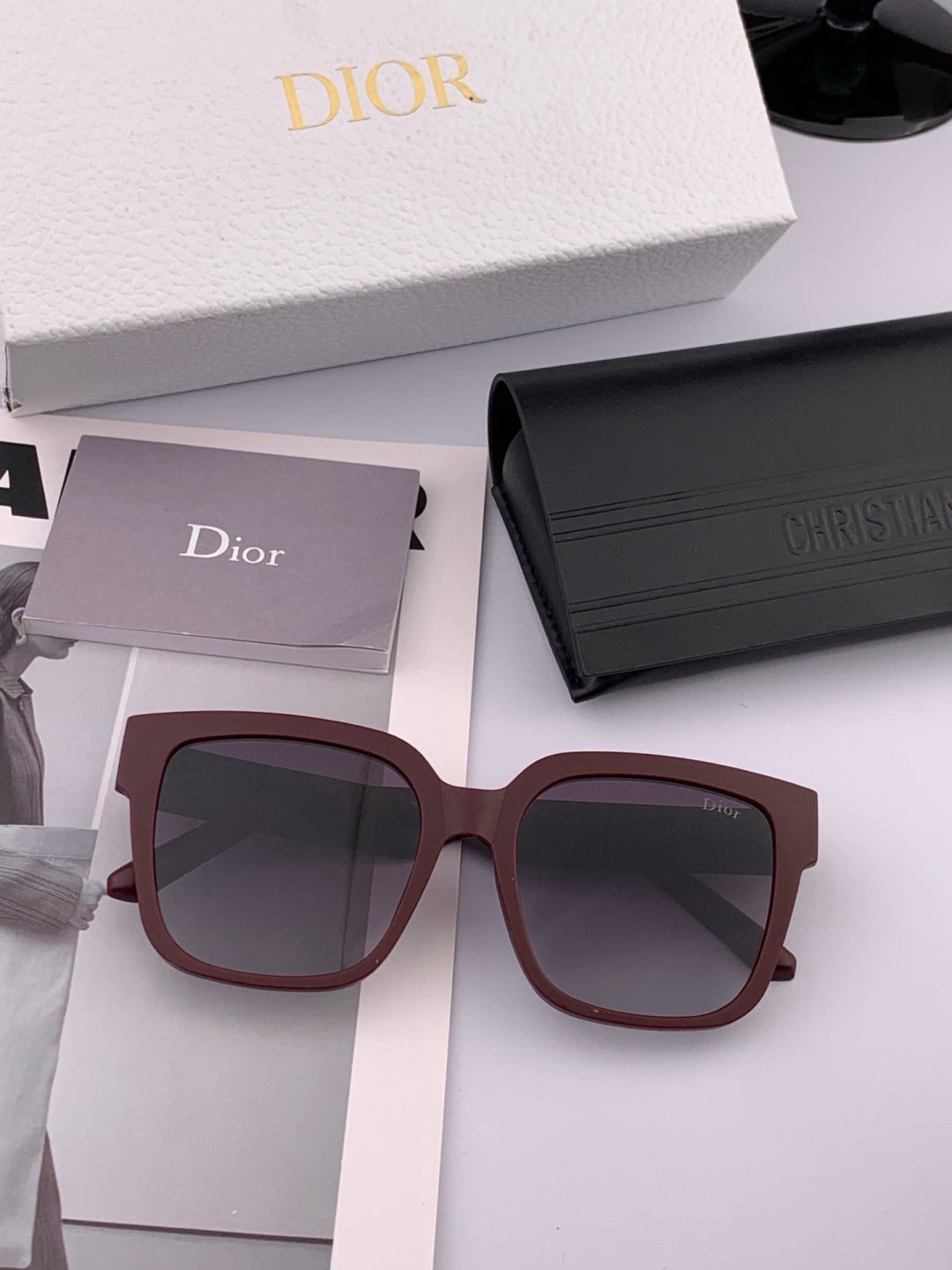 Dior D8304 Square Black Lens Sunglasses for Men & Women - 371914