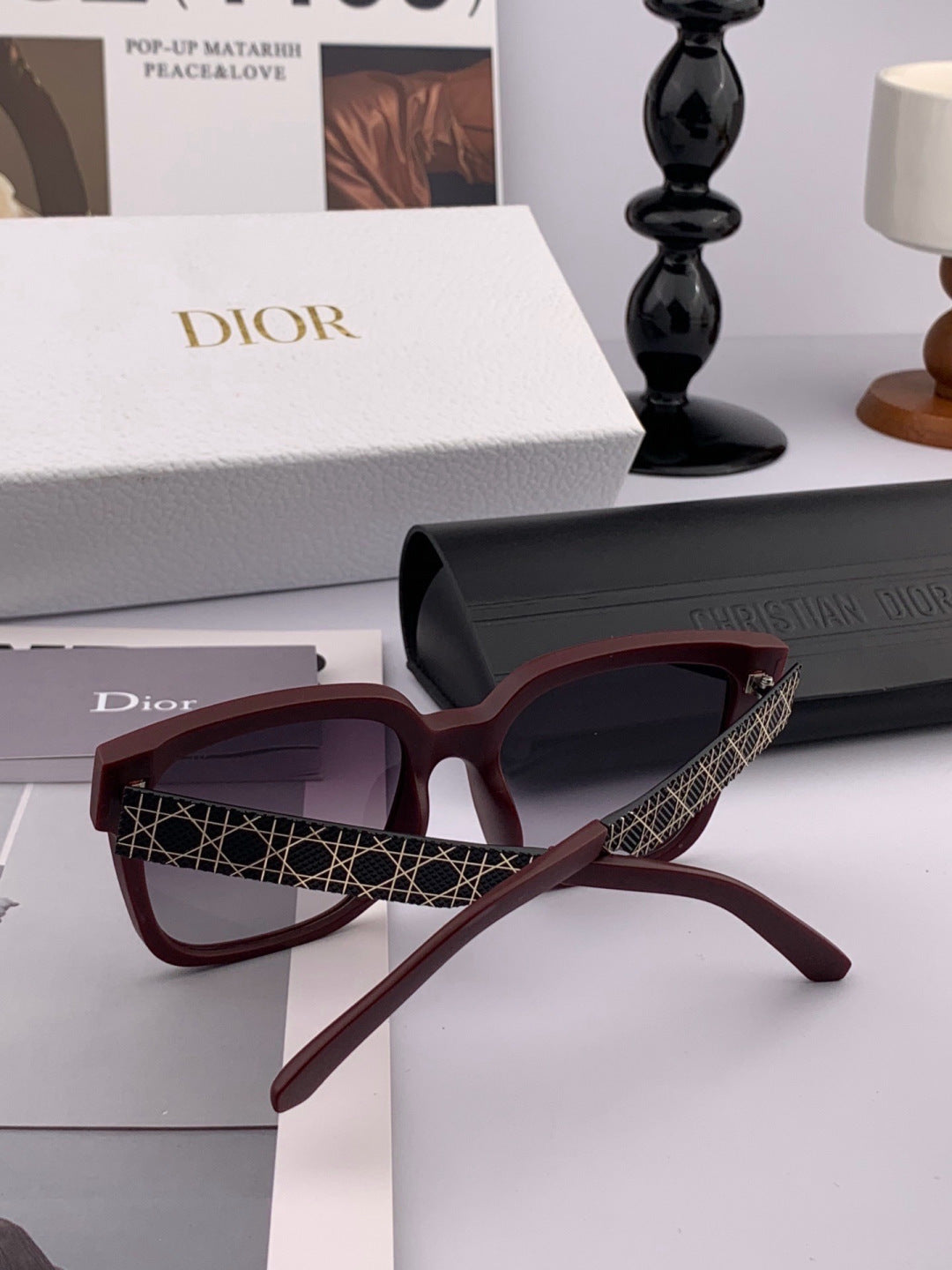Dior D8304 Square Black Lens Sunglasses for Men & Women - 371914 - detail image 5