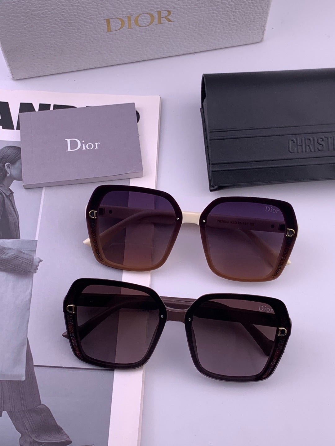 Dior D3200 Polarized Fashion Black Lens Sunglasses for Men & Women - 371957 - detail image 5