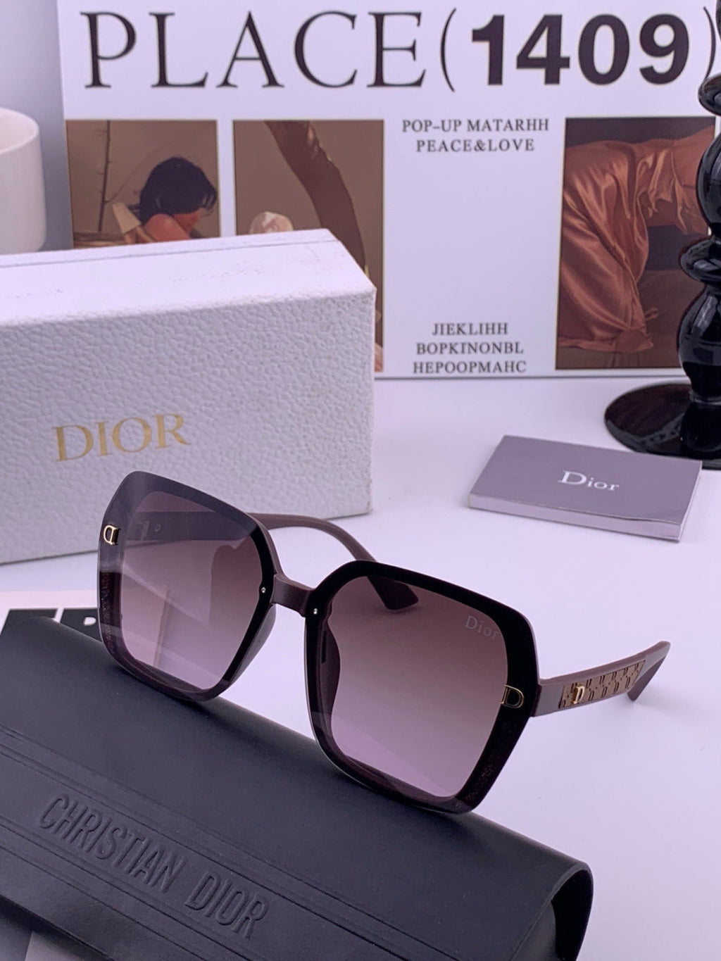 Dior D3200 Polarized Fashion Black Lens Sunglasses for Men & Women - 371957 - detail image 2