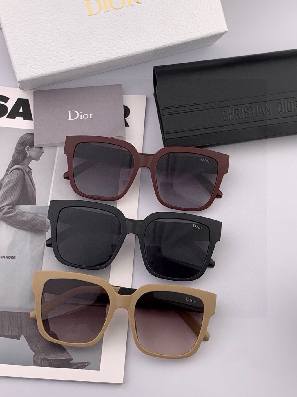 Dior D8304 Square Brown Lens Sunglasses for Men & Women - detail image 8