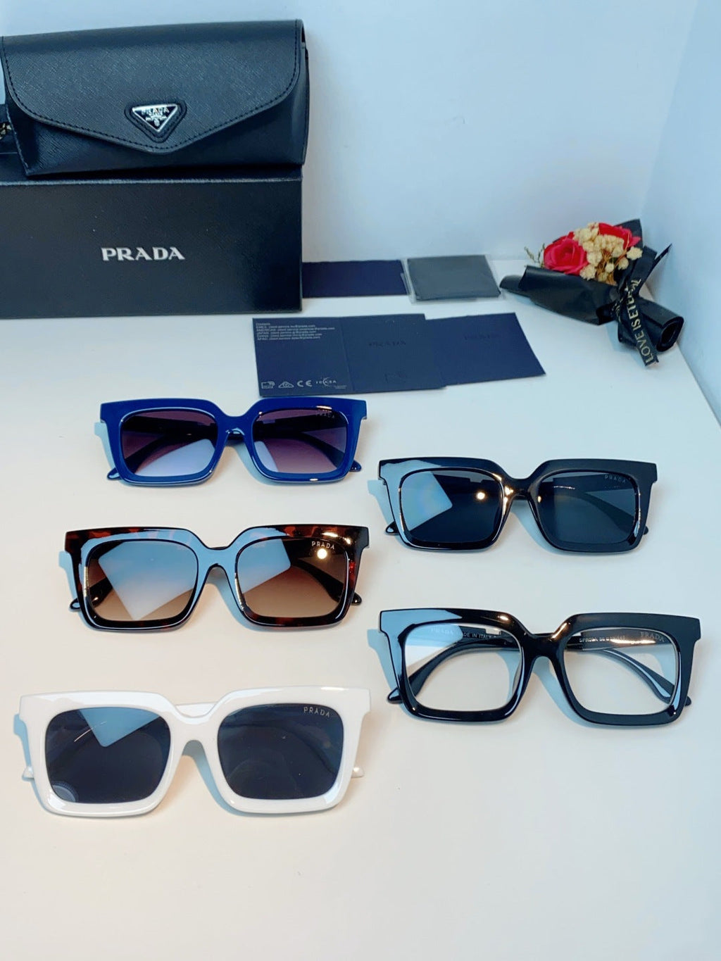 Prada Square Gray Lens Sunglasses for Men & Women - 382667 - detail image 13