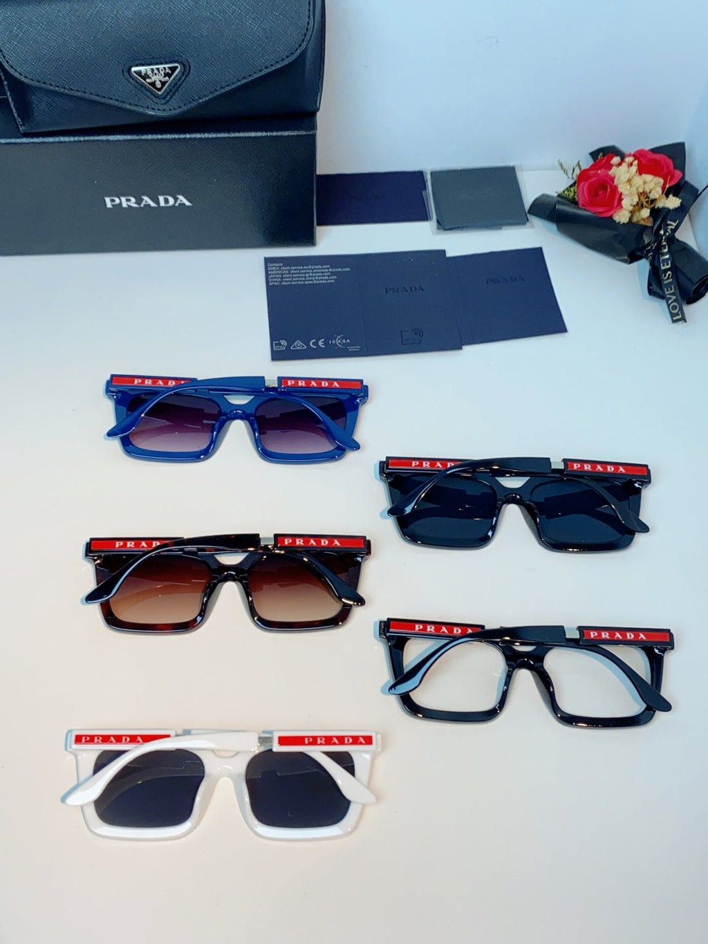 Prada Square Blue Lens Sunglasses for Men & Women - 382665 - detail image 12