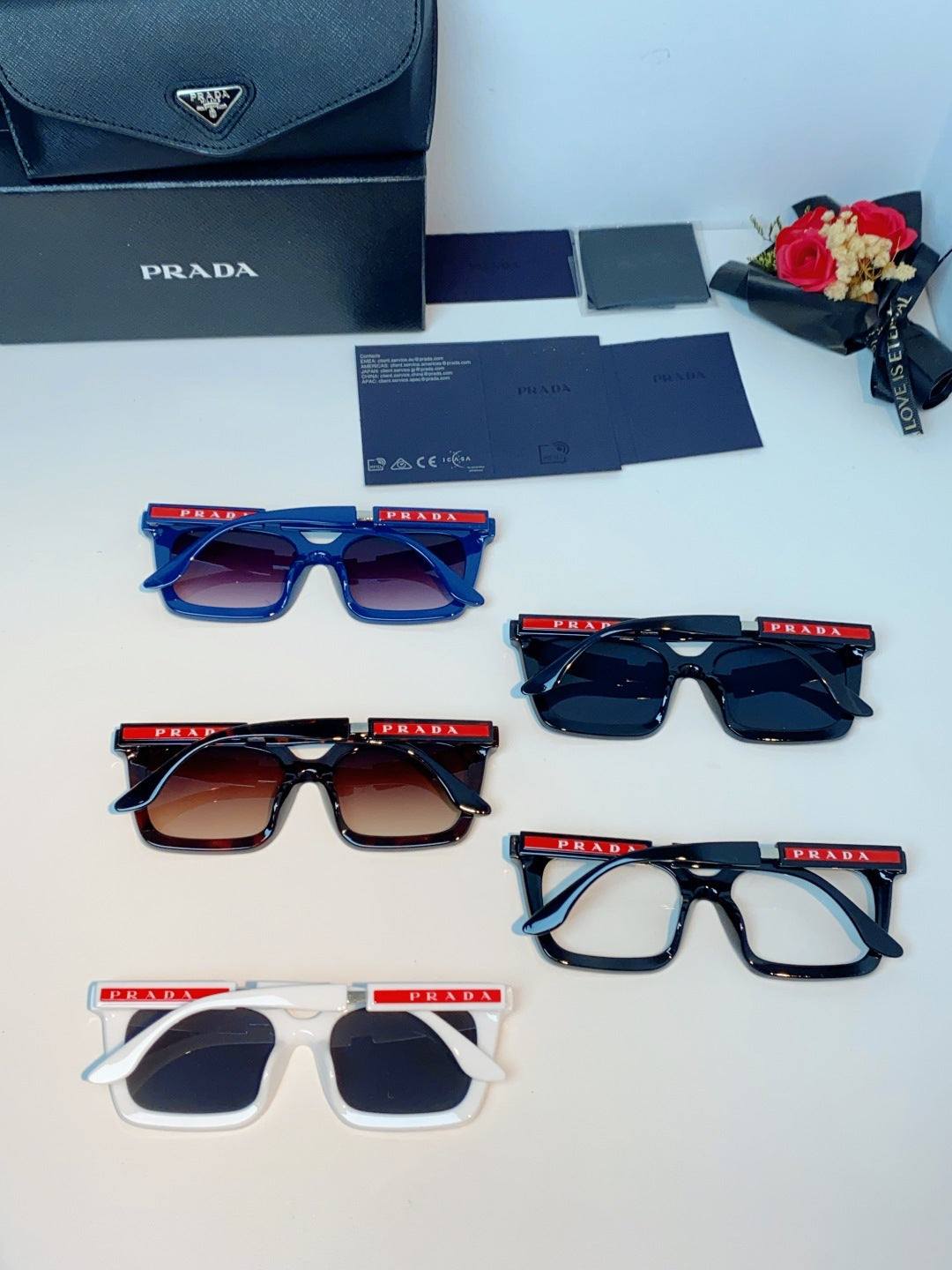 Prada Square Blue Lens Sunglasses for Men & Women - 382665 - detail image 12