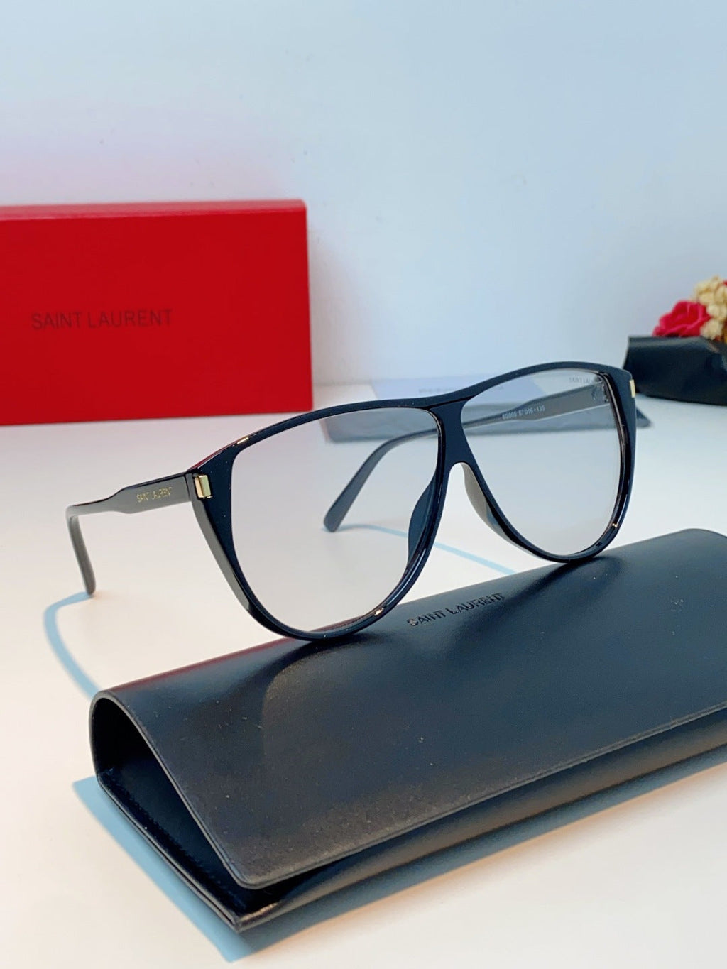 Saint Laurent Cat-Eye Silver Lens Sunglasses for Men & Women - 382478 - detail image 11