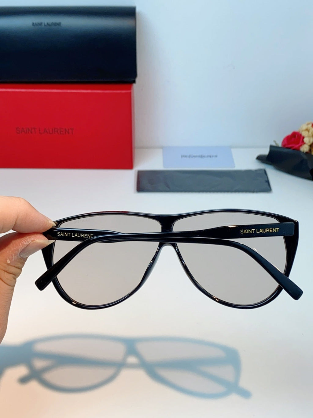 Saint Laurent Cat-Eye Silver Lens Sunglasses for Men & Women - 382479 - detail image 5