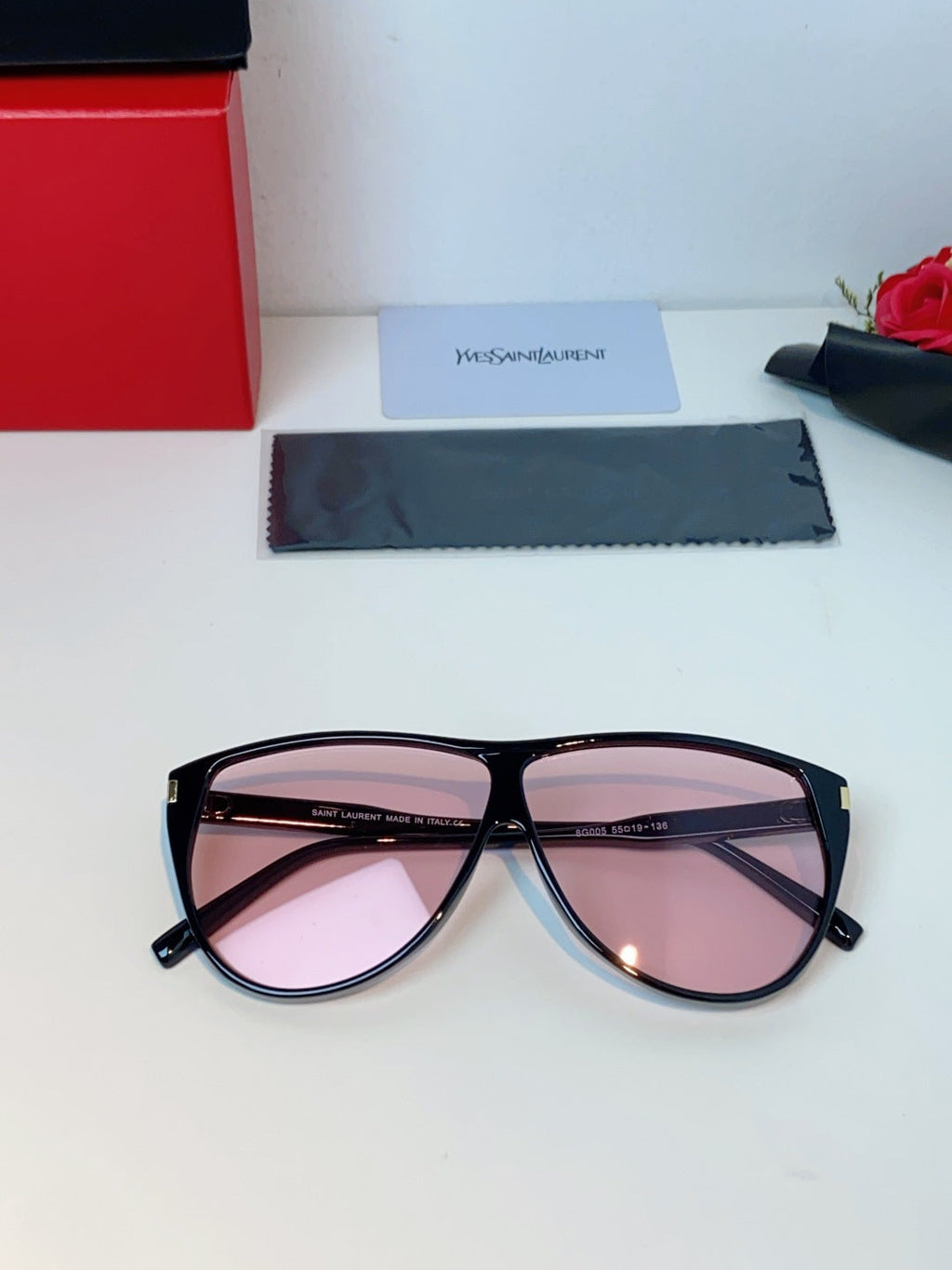 Saint Laurent Cat-Eye Red Lens Sunglasses for Men & Women - 382480 - detail image 10