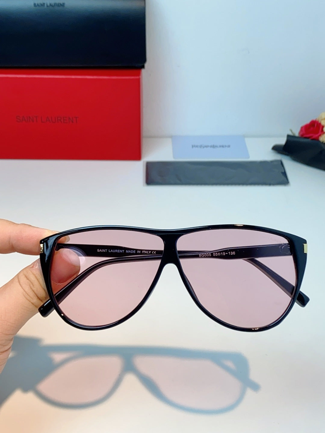 Saint Laurent Cat-Eye Red Lens Sunglasses for Men & Women - 382480 - detail image 4