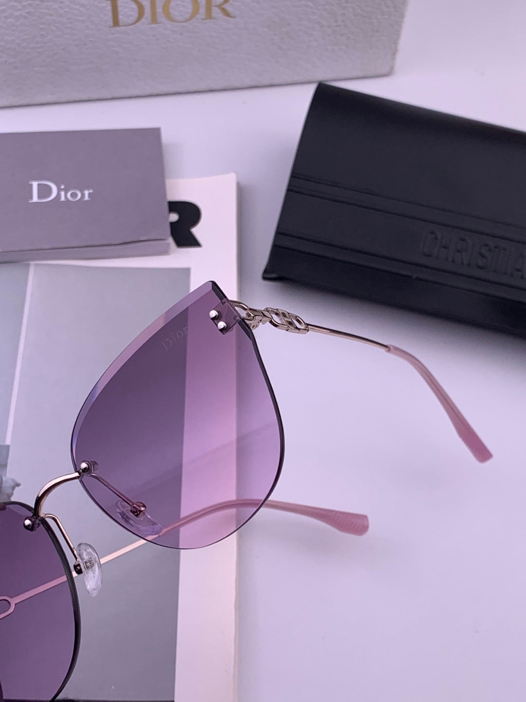 Dior CD3251 Lightweight Rimless Brown Lens Sunglasses for Women - 382371 - detail image 2