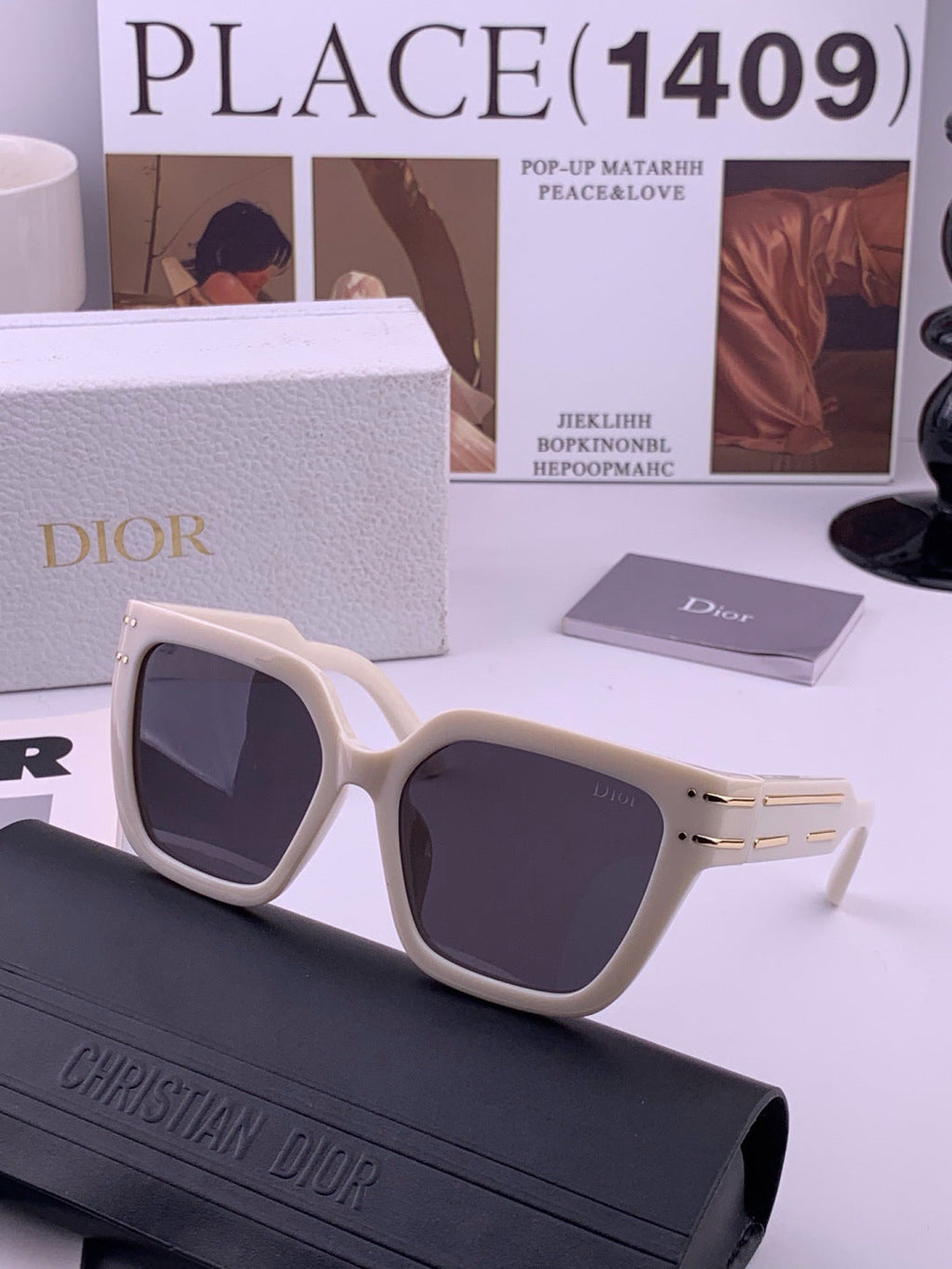 Dior CD9990 Polarized Square Black Lens Sunglasses for Women - 382361 - detail image 4