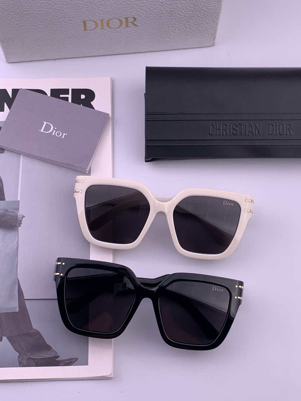 Dior CD9990 Polarized Square Black Lens Sunglasses for Women - 382361 - detail image 7